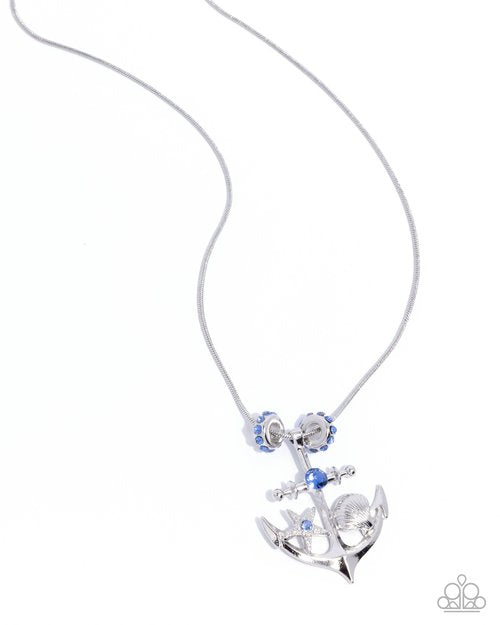 Anchored Accent blue necklace- 2 per order