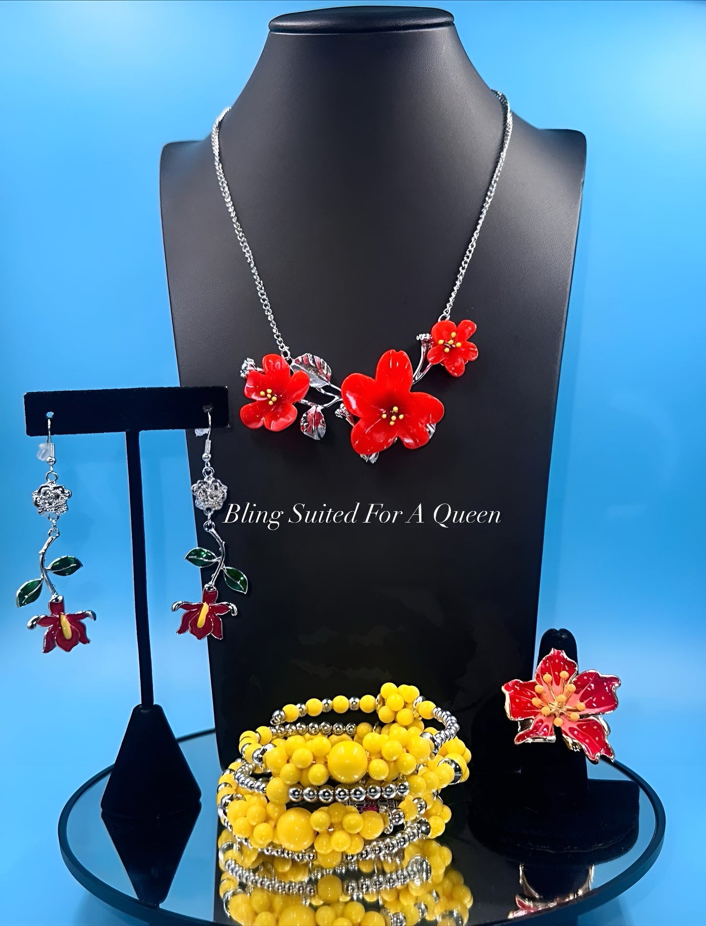 Set it up with Lola-red flowers