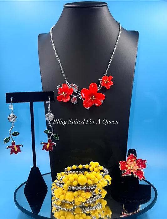 Set it up with Lola-red flowers