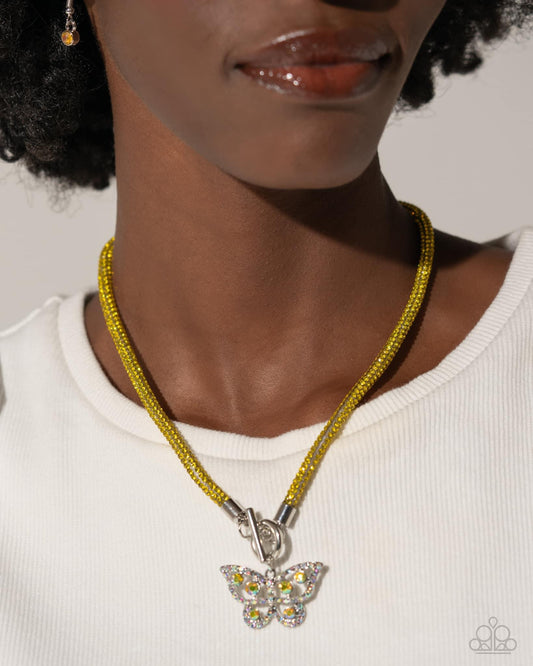 On SHIMMERING Wings - Yellow necklace-coming soon