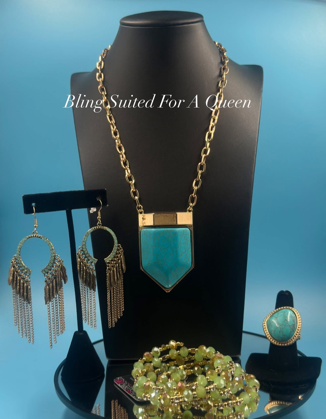 Set it up with Lola -turquoise and gold