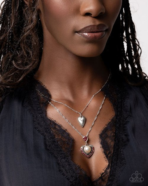 Abstract Affection red necklace