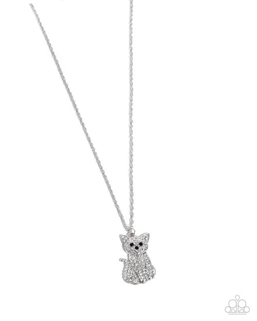 Cat call silver necklace