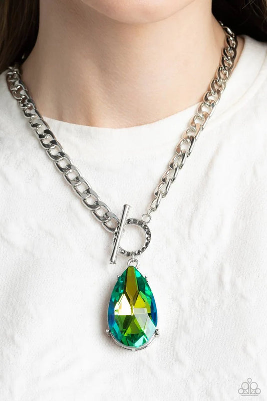 Edgy Exaggeration Green necklace