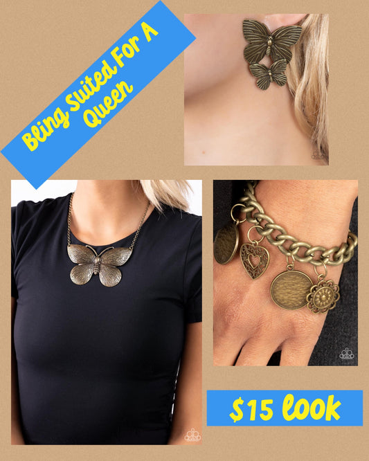 Fancy Flutter necklace. Bracelet and earrings (Set Only)