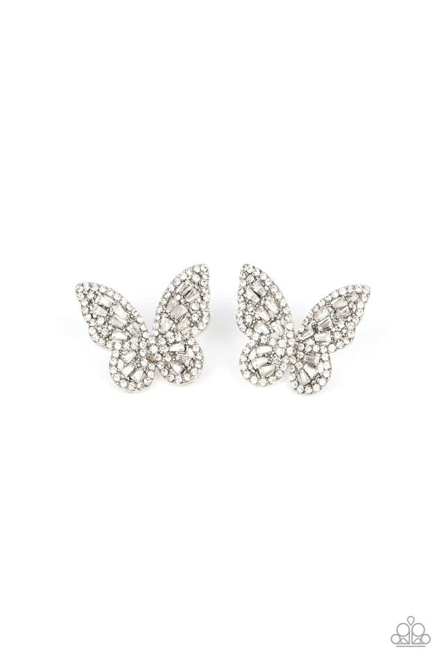 Smooth Like FLUTTER - White earrings