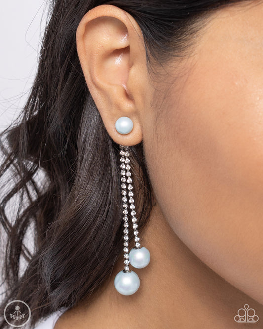 Give Us A PEARL! - Blue earrings