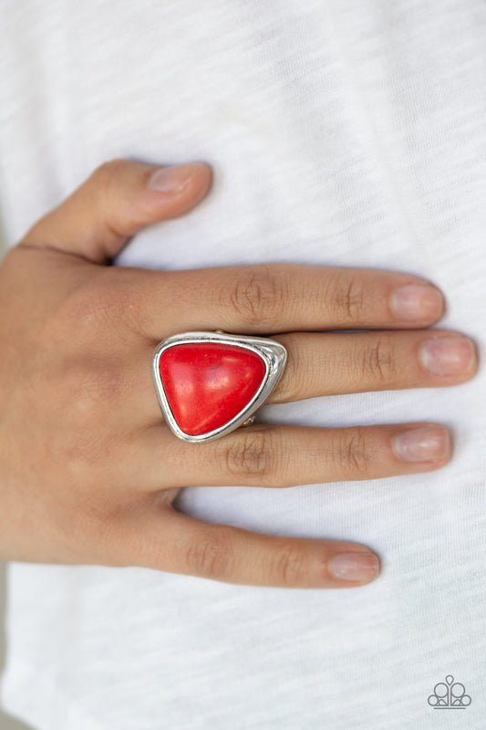 Escena de piedra - Anillo rojo - Vintage