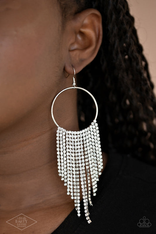 Streamlined Shimmer - White earrings