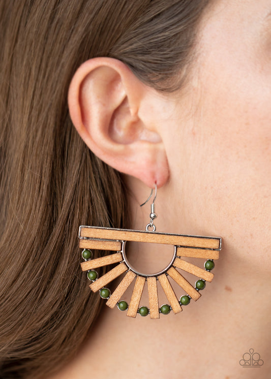 Wooden Wonderland - Green earrings
