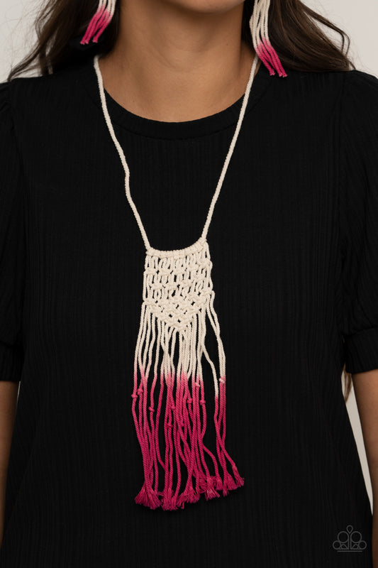 Surfin The Net - Pink necklace