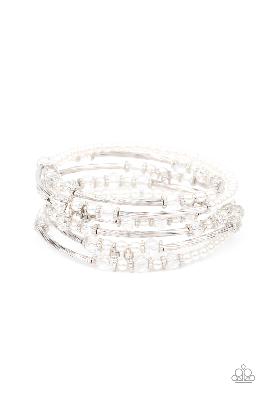 Pulsera blanca con destellos llamativos
