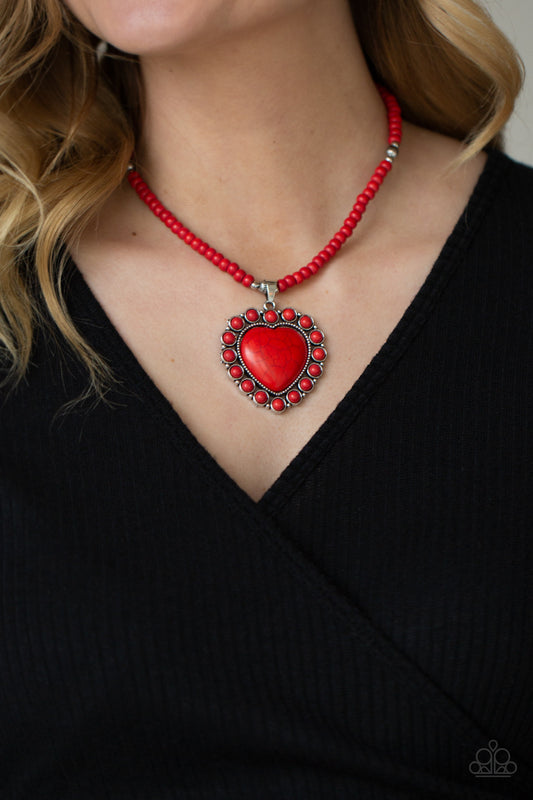 A Heart Of Stone - Red necklace
