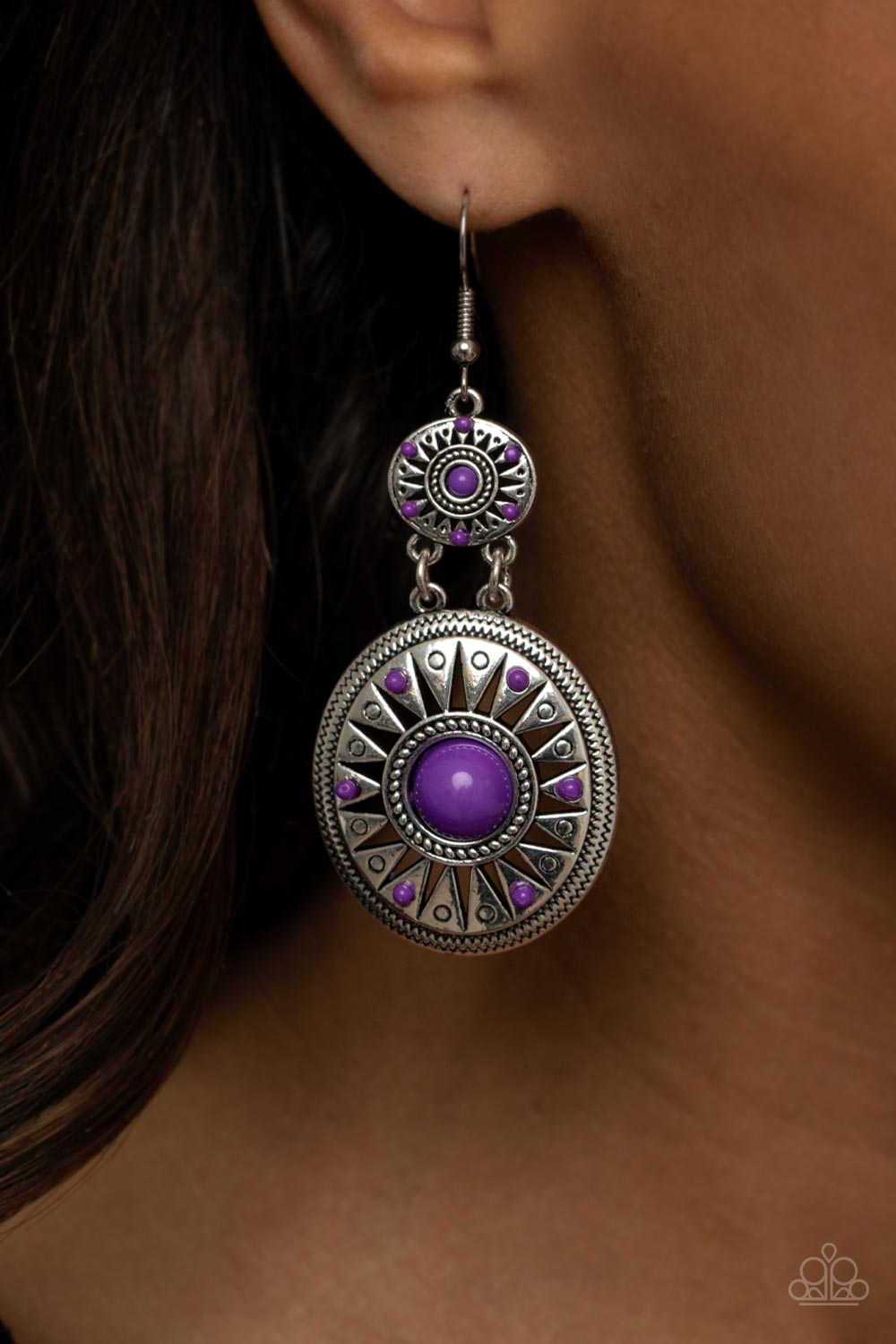 Temple of The Sun - Purple earrings