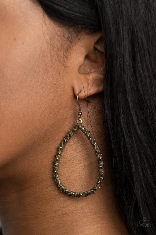 Standout Sparkle - Brass earring