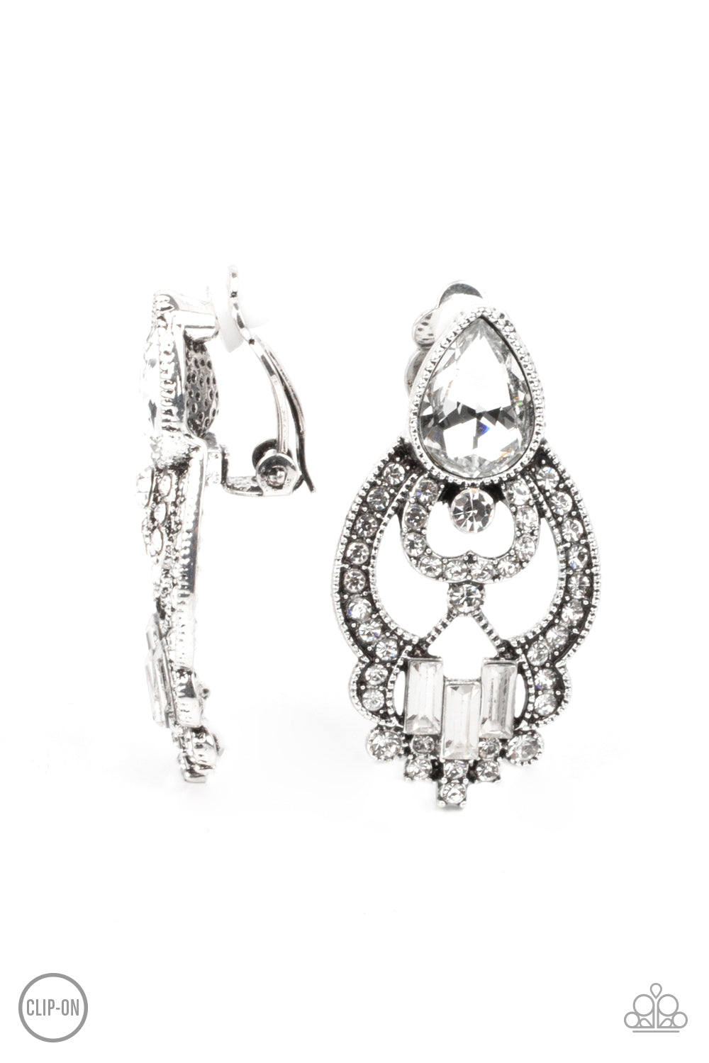Glamour Gauntlet - White earrings