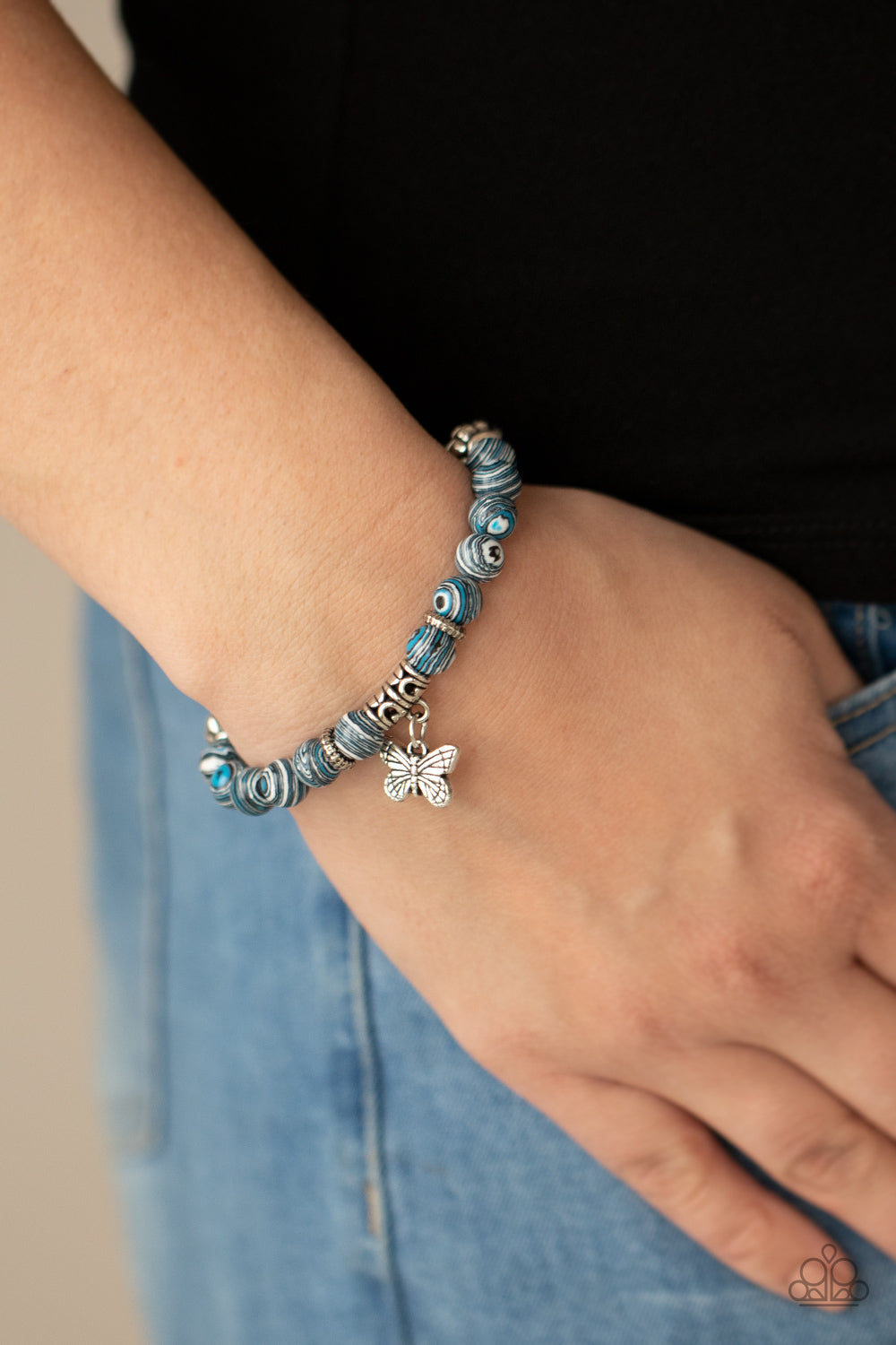 Butterfly Wishes - Blue urban bracelet