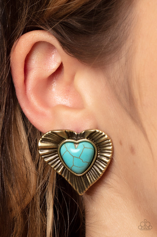 Rustic Romance - Brass earrings