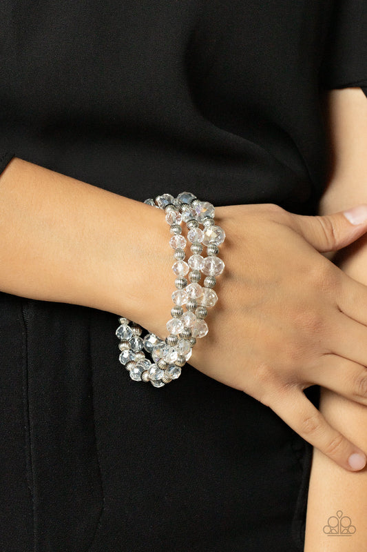 Torre Eiffel Tryst - Pulsera blanca/iridiscente