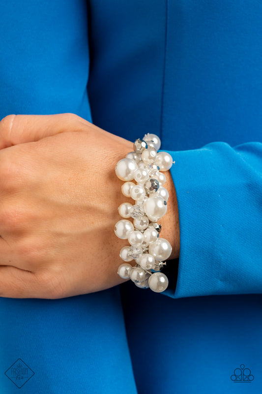 Elegantly Exaggerated - White bracelet Fashion Fix Jan 22'