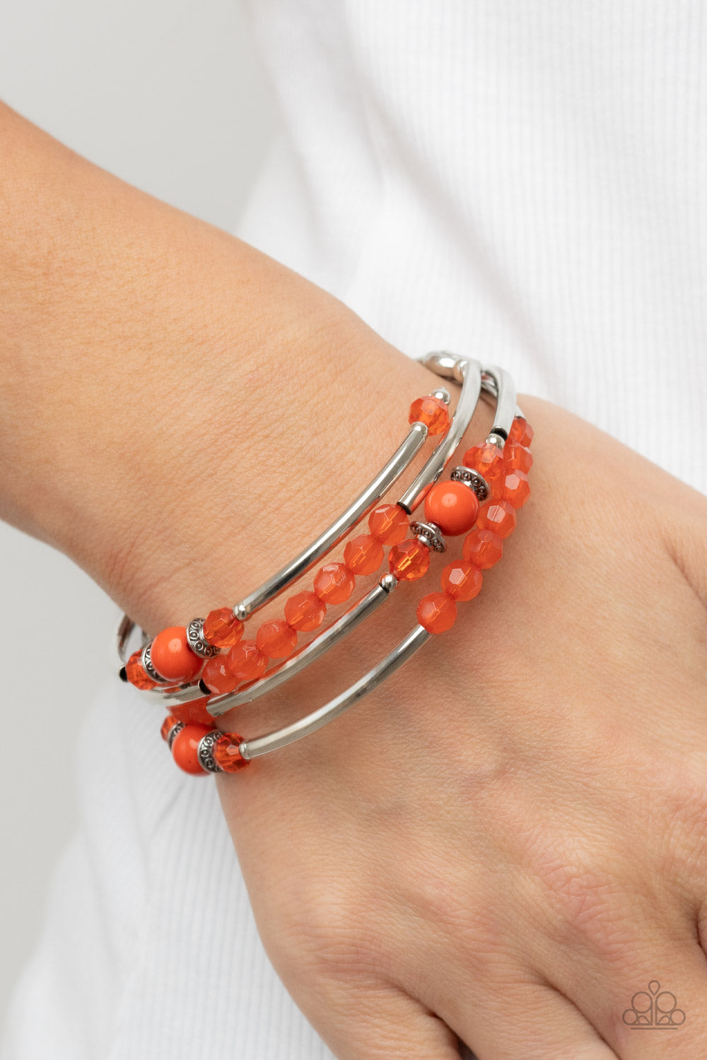Whimsically Whirly - Orange bracelet
