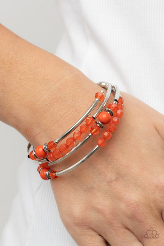 Whimsically Whirly - Orange bracelet