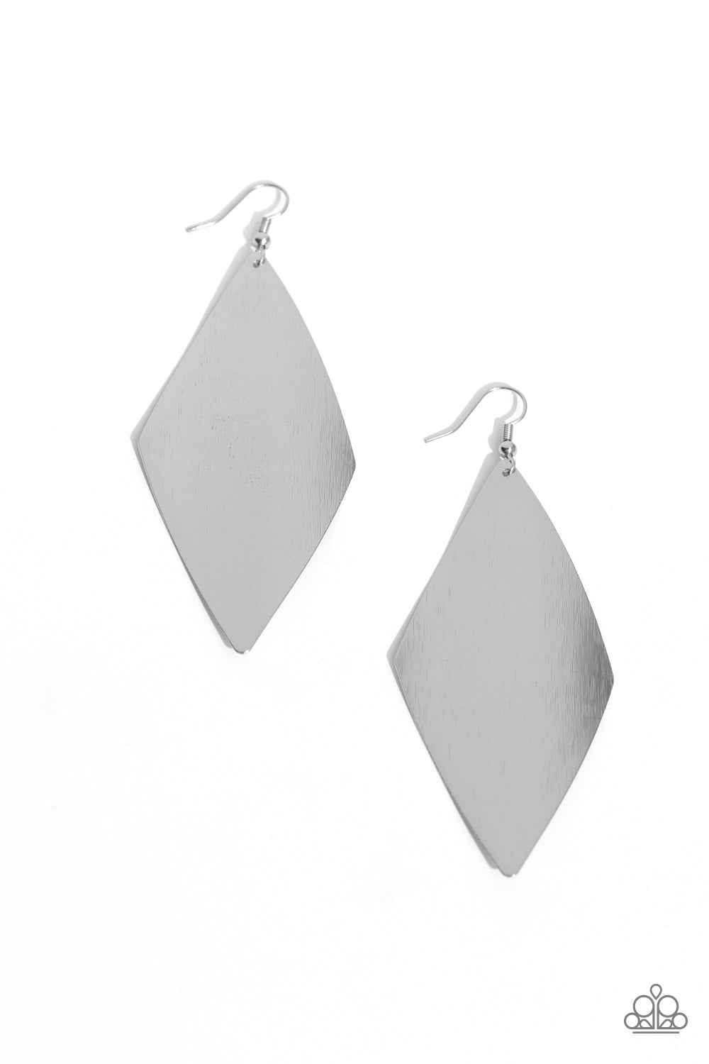 Retro Rally - Silver earrings