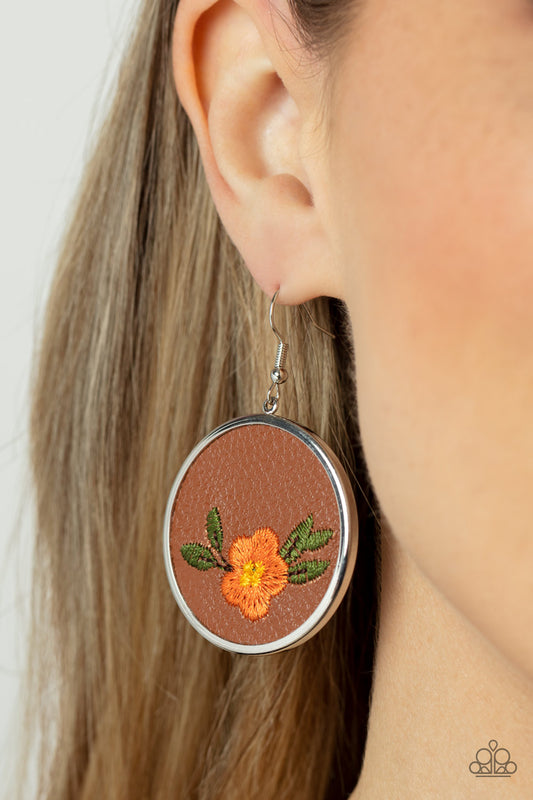 Prairie Patchwork - Orange earrings