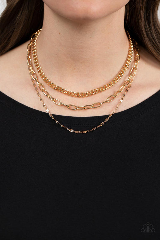 Galvanized Grit - Gold necklace