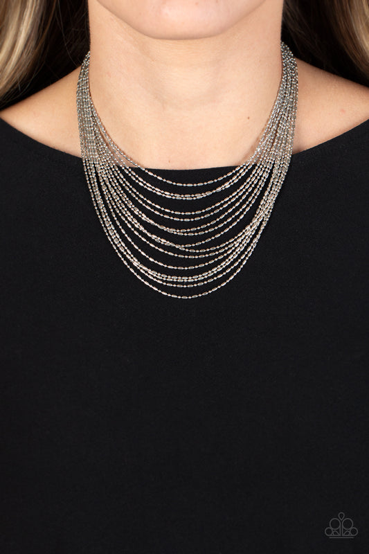 Cadenas en cascada - Collar de plata