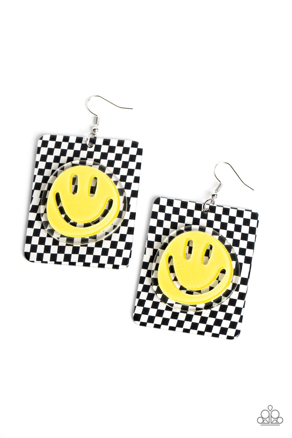 Cheeky Checkerboard - Yellow earrings