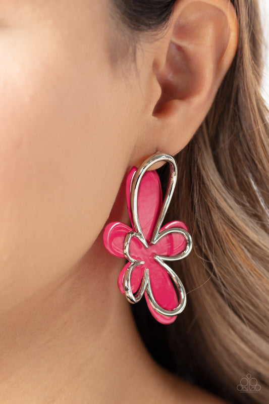Glimmering Gardens - Pink earrings