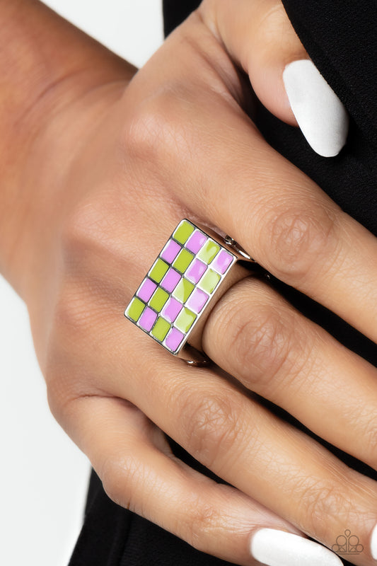 Checkerboard Craze - Green ring