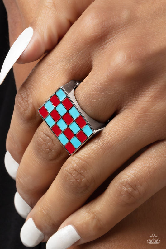 Locura del tablero de ajedrez: anillo rojo