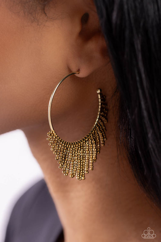 Tailored Tassel - Brass earrings