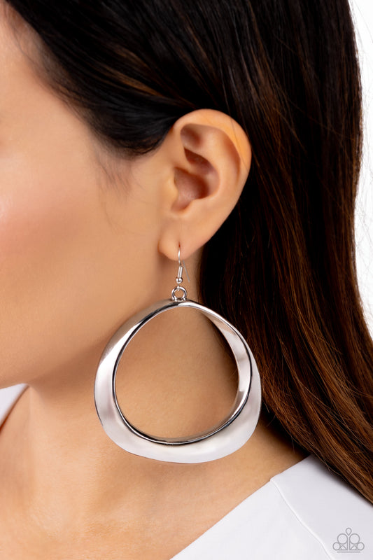 Asymmetrical Action - (Limit  2)Silver earrings