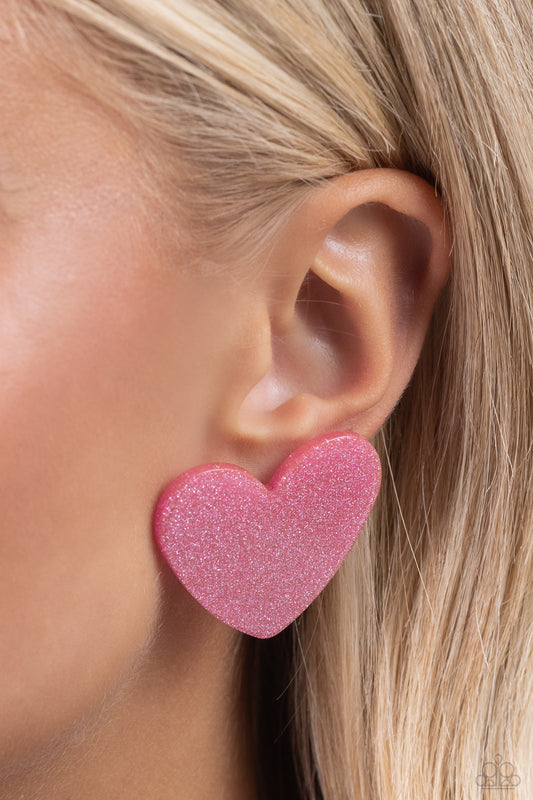 Sparkly Sweethearts - Pink earrings
