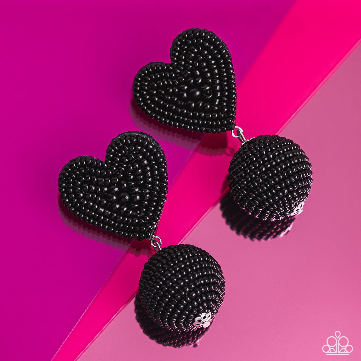 Corazones esféricos - Pendientes negros
