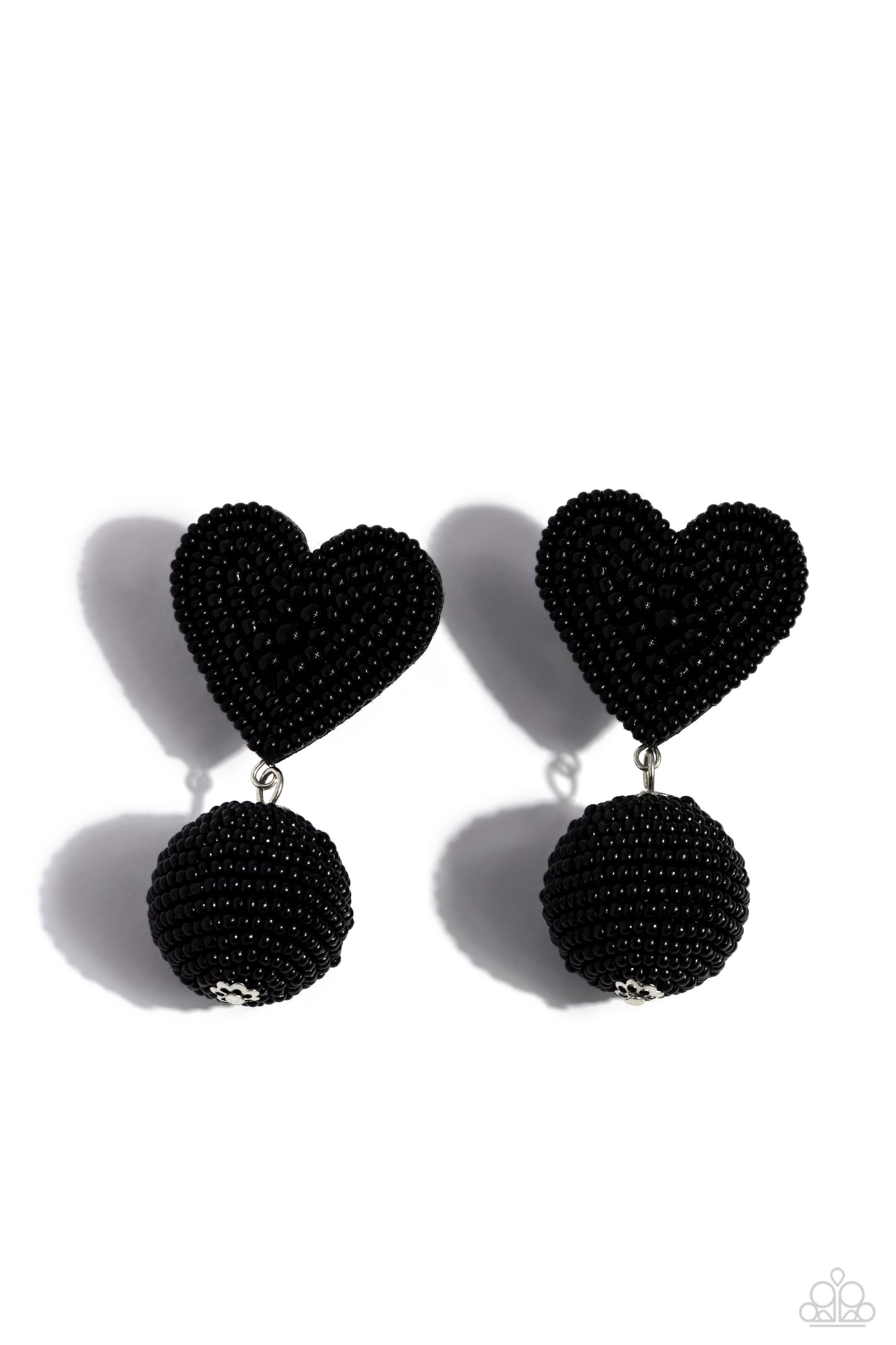 Corazones esféricos - Pendientes negros