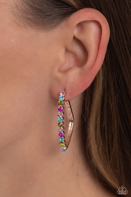 Triangular Tapestry - Rose Gold earrings
