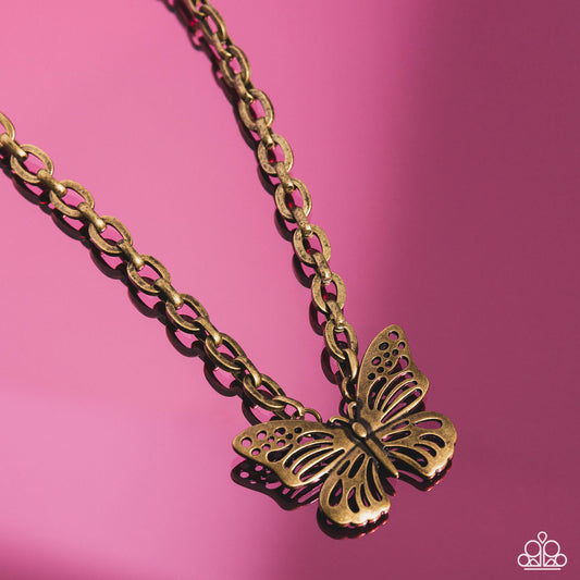 Midair Monochromatic - Brass necklace