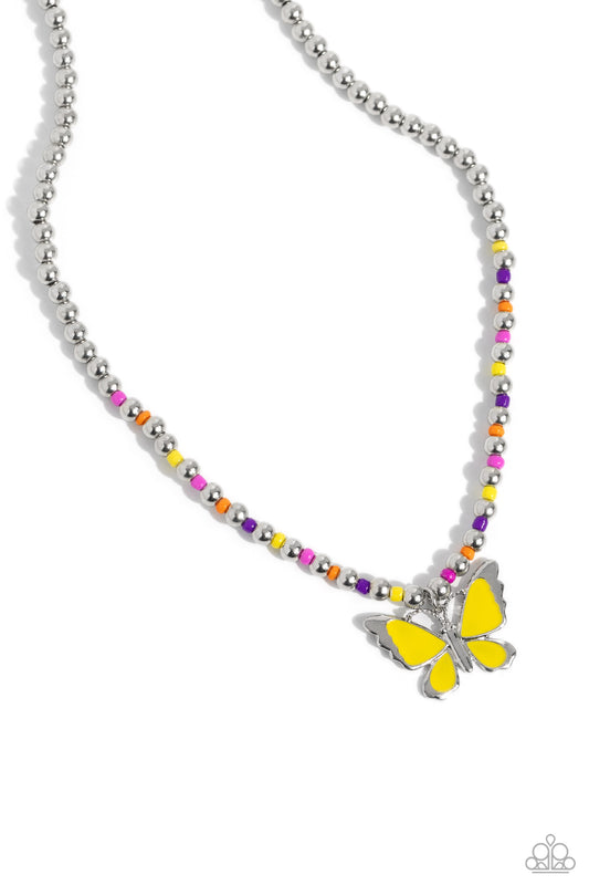 Vibrant Flutter - Yellow necklace