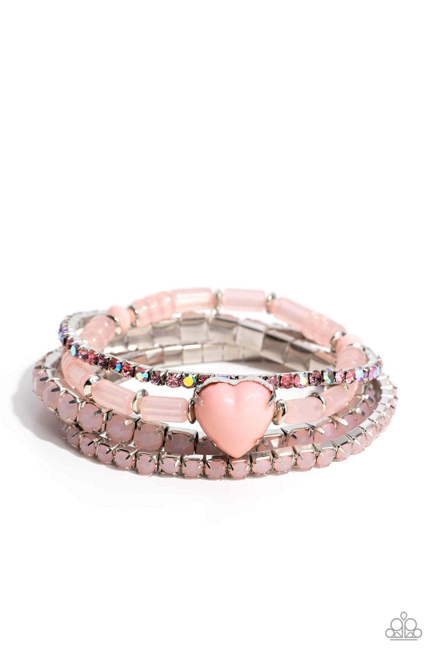Pulsera rosa con tema Amores verdaderos