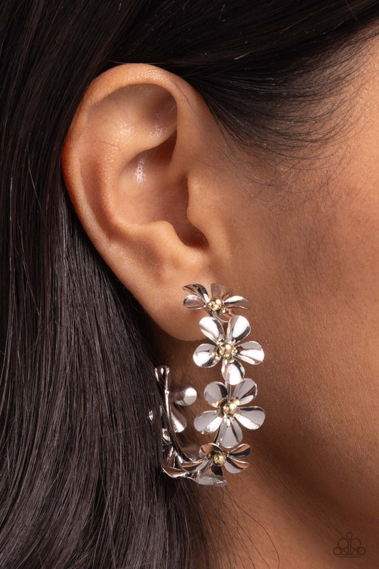 Floral Flamenco - Silver earrings