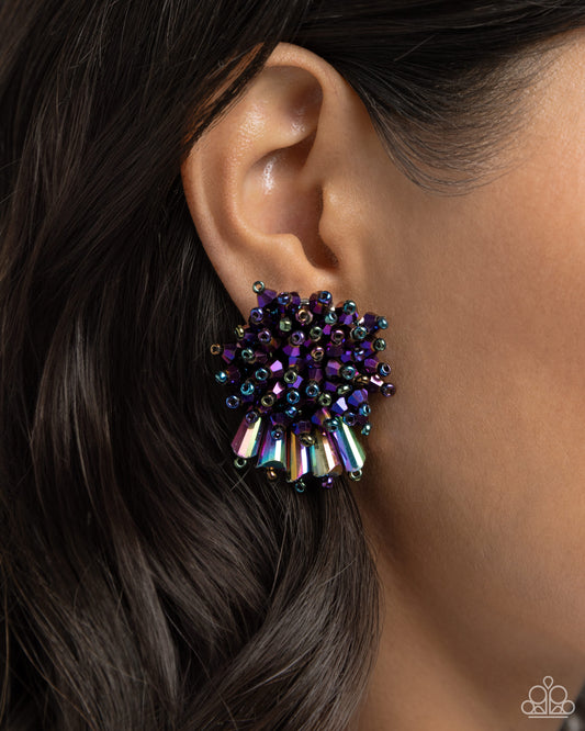 Streamlined Sass - Purple earrings