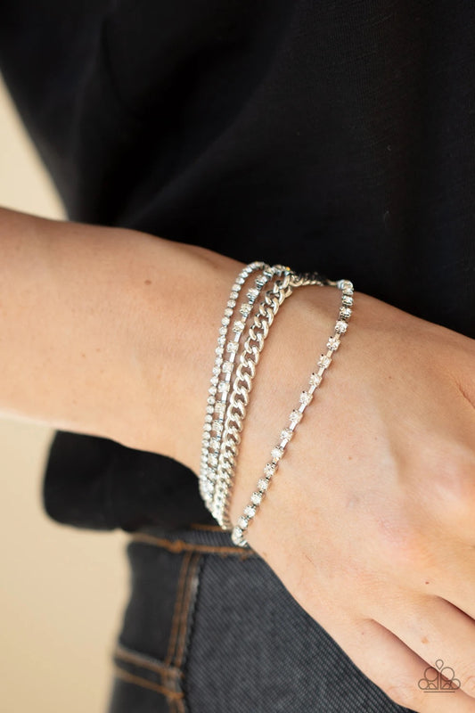 Brillantemente radiante - Pulsera blanca