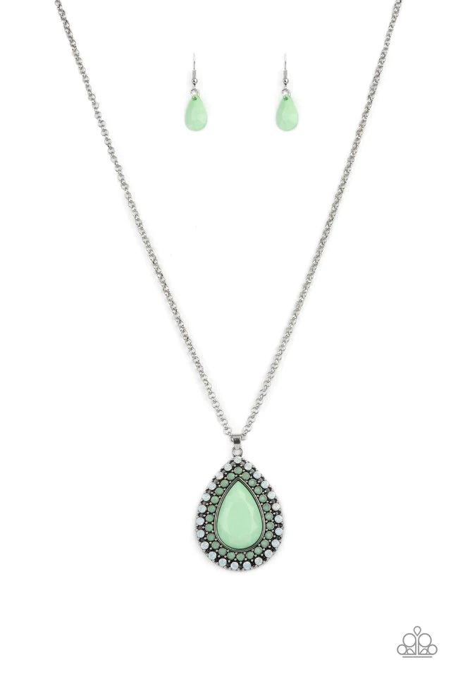 Necklace ~ DROPLET Like Its Hot - Green