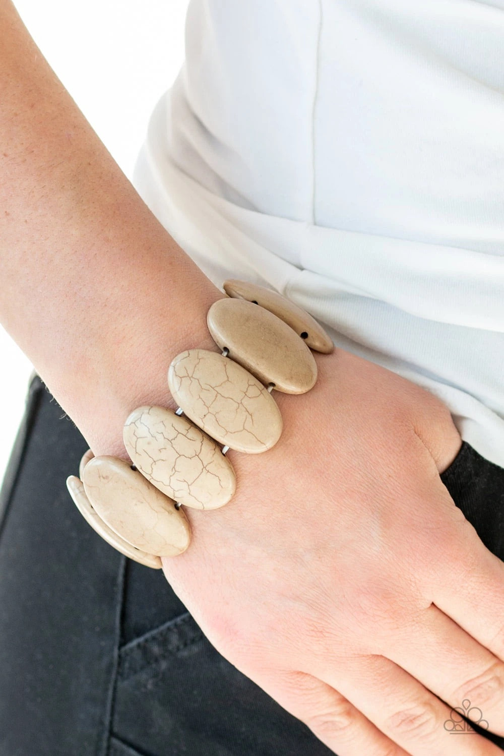 Dramatically Nomadic - Brown Stones - Stretchy Bracelet