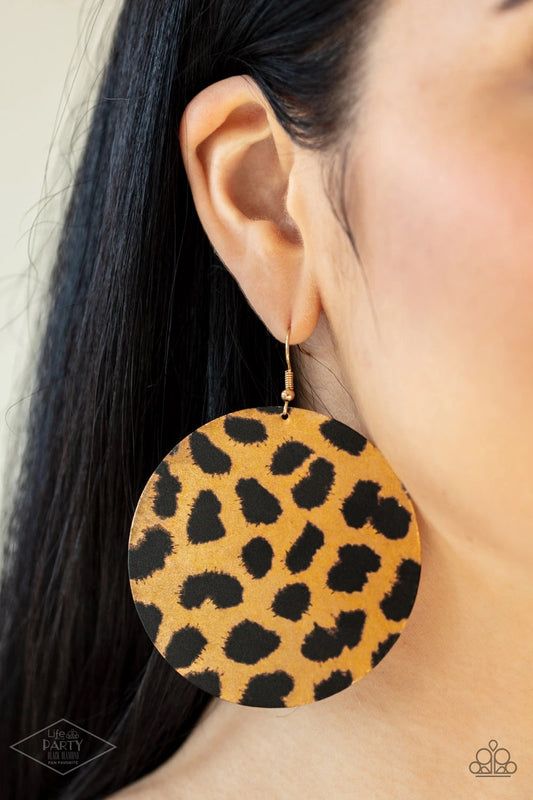Paparazzi Earring ~ Doing GRR-eat - Brown earrings