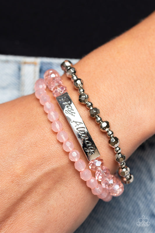 Pray Always pink bracelet